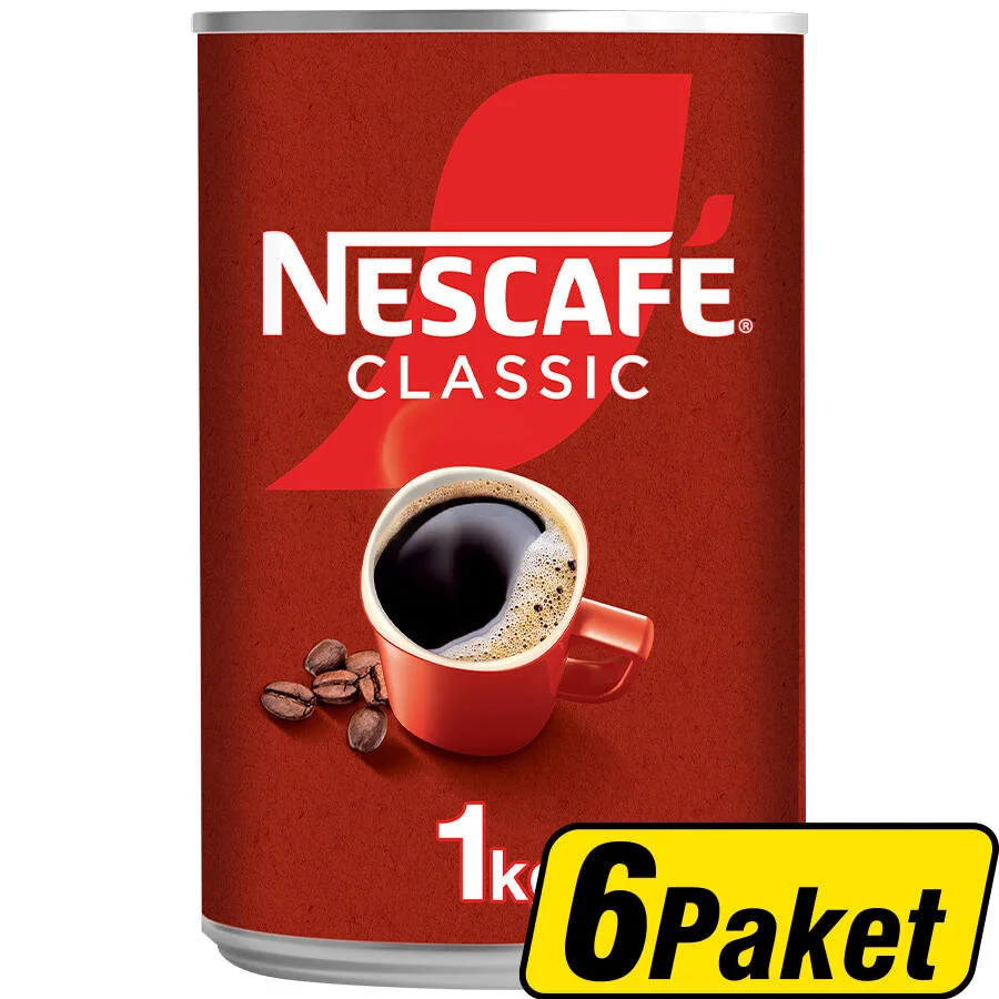 Nescafe Classic Kahve Teneke Kutu 1 kg 6 Paket