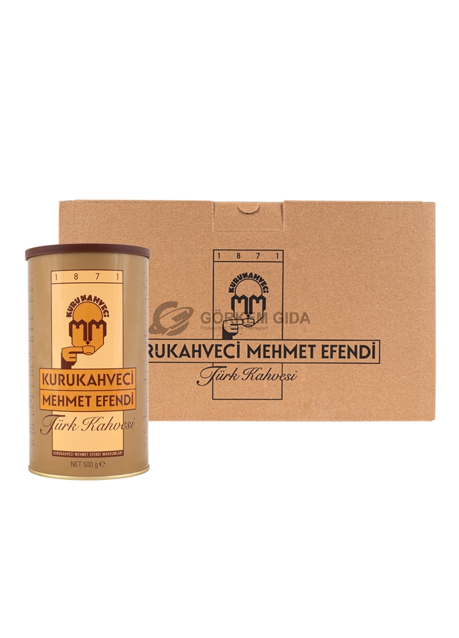 Kurukahveci Mehmet Efendi Çekirdek Türk Kahvesi 500gr. Teneke Kutu *12