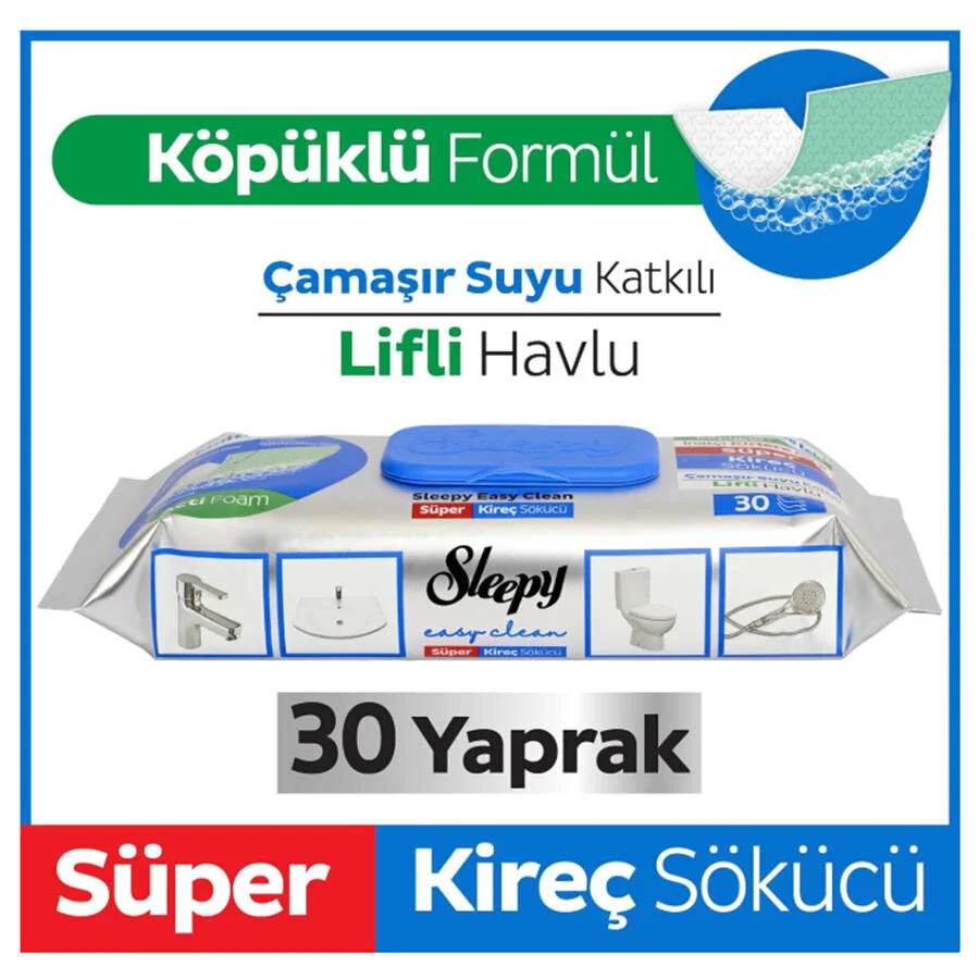 Sleepy Yüzey Temizlik Havlusu Kireç Sökücü 30'lu