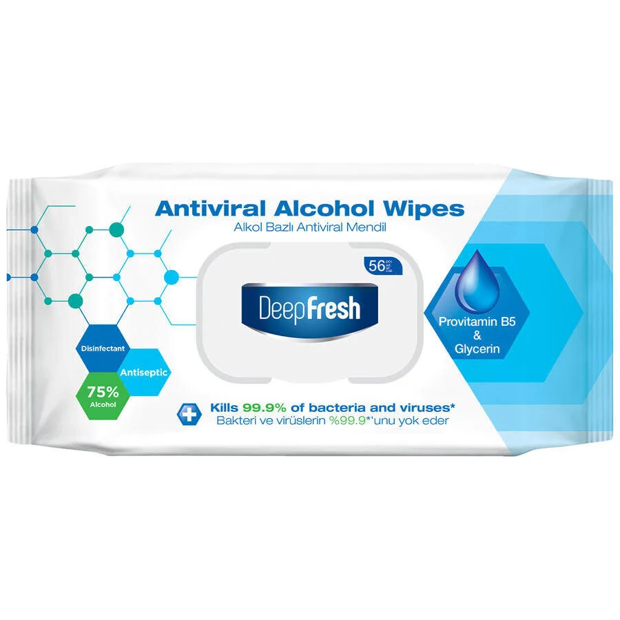 Deep Fresh Alkollü Antiviral Mendil 56'lı
